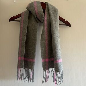 J. Crew 100% Cashmere Pink and Grey Scarf